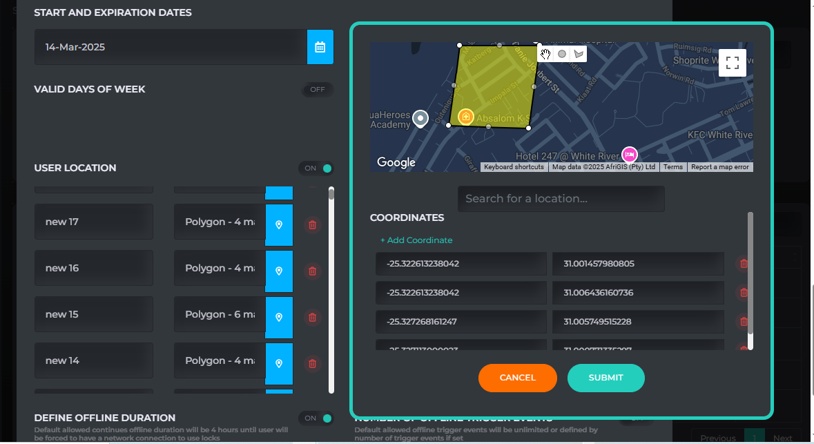 Assigning access rules in the AnyAccess dashboard